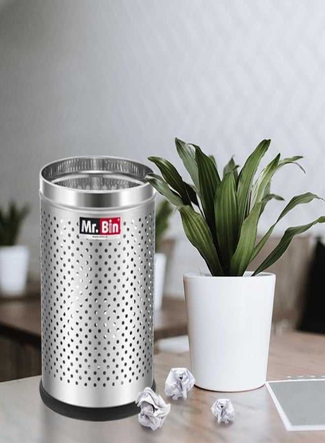 Mr. Bin Stainless Steel Dustbin | Perforated Stainless Steel bin | 7" x 10" Garbage Bin | SS 202 Modular Trash Can | Round-Shape Dustbin for Home, Bathroom, Kitchen & Office | 5 Liter | - Image 5